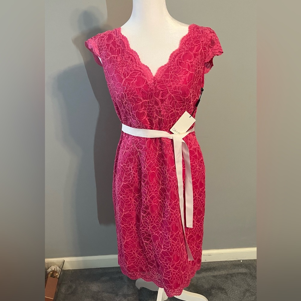 calvin klein hot pink midi dress